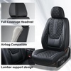 image:imageCoverado Full Set Car Seat Covers Luxury Faux Leather Waterproof Seat Covers Pink Car Seat Protectors Universal Fit for Most Cars Automotive Seat CoversPinkABlack