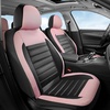 image:imageCoverado Car Seat Covers Full Set Luxury Leather Car Seat Protector Automotive Front and Rear Mesh Seat Covers Full Set 5 Seats Black Gray Seat Cushion for SUV Sedan TruckPinkBlack