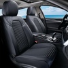 image:imageCoverado Full Set Car Seat Covers Luxury Faux Leather Waterproof Seat Covers Pink Car Seat Protectors Universal Fit for Most Cars Automotive Seat CoversPinkBlackFront