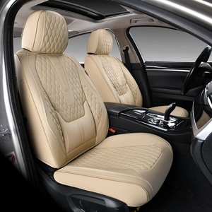 image:imageCoverado Full Set Car Seat Covers Luxury Faux Leather Waterproof Seat Covers Pink Car Seat Protectors Universal Fit for Most Cars Automotive Seat CoversPinkABeige