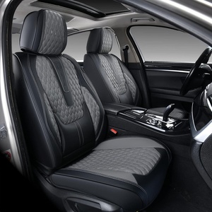image:imageCoverado Full Set Car Seat Covers Luxury Faux Leather Waterproof Seat Covers Pink Car Seat Protectors Universal Fit for Most Cars Automotive Seat CoversPinkABlackGray