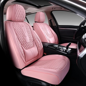 image:imageCoverado Full Set Car Seat Covers Luxury Faux Leather Waterproof Seat Covers Pink Car Seat Protectors Universal Fit for Most Cars Automotive Seat CoversPinkAPink