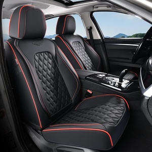image:imageCoverado Full Set Car Seat Covers Luxury Faux Leather Waterproof Seat Covers Pink Car Seat Protectors Universal Fit for Most Cars Automotive Seat CoversPinkBRedLine