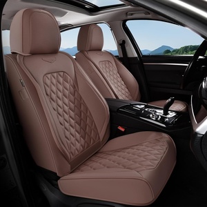 image:imageCoverado Full Set Car Seat Covers Luxury Faux Leather Waterproof Seat Covers Pink Car Seat Protectors Universal Fit for Most Cars Automotive Seat CoversPinkBCoffee