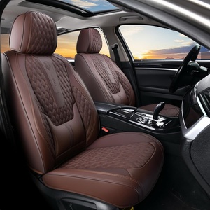 image:imageCoverado Full Set Car Seat Covers Luxury Faux Leather Waterproof Seat Covers Pink Car Seat Protectors Universal Fit for Most Cars Automotive Seat CoversPinkACoffee