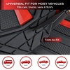 image:imageCoverado Car Floor Mats for Cars Deep Dish All Weather Floor Mats Car Floor Mats All Weather with AntiSlip Backing Car Mats Universal Trim to Fit Car Mat for Cars SUV Truck Vans 4 Pcs BlackampRedBlackRed