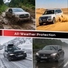 image:imageCoverado Car Floor Mats for Cars Deep Dish All Weather Floor Mats Car Floor Mats All Weather with AntiSlip Backing Car Mats Universal Trim to Fit Car Mat for Cars SUV Truck Vans 4 Pcs BlackampRedBlackRed