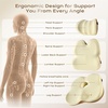 image:imageCoverado Seat Cushions Neck Pillow Lumbar Support Pillow for Car Memory Foam Office Chair Back Support Orthopedic Coccyx Cushion with NonSlip Bottom Neck Butt Back Pillow for Chair Truck GrayampBlackCoffeebeige