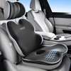 image:imageCoverado Seat Cushions Neck Pillow Lumbar Support Pillow for Car Memory Foam Office Chair Back Support Orthopedic Coccyx Cushion with NonSlip Bottom Neck Butt Back Pillow for Chair Truck GrayampBlackGrayblack