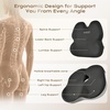 image:imageCoverado Seat Cushions Neck Pillow Lumbar Support Pillow for Car Memory Foam Office Chair Back Support Orthopedic Coccyx Cushion with NonSlip Bottom Neck Butt Back Pillow for Chair Truck GrayampBlackGrayblack