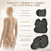 image:imageCoverado Seat Cushions Neck Pillow Lumbar Support Pillow for Car Memory Foam Office Chair Back Support Orthopedic Coccyx Cushion with NonSlip Bottom Neck Butt Back Pillow for Chair Truck GrayampBlackGrayblack