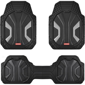 image:imageCoverado Car Floor Mats for Cars Deep Dish All Weather Floor Mats Car Floor Mats All Weather with AntiSlip Backing Car Mats Universal Trim to Fit Car Mat for Cars SUV Truck Vans 4 Pcs BlackampRedBlackGray
