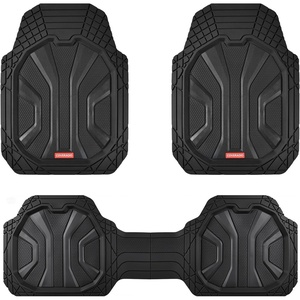 image:imageCoverado Car Floor Mats for Cars Deep Dish All Weather Floor Mats Car Floor Mats All Weather with AntiSlip Backing Car Mats Universal Trim to Fit Car Mat for Cars SUV Truck Vans 4 Pcs BlackampRedBlack