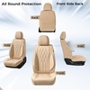 image:imageCoverado Front Seat Covers Car Seat Protector Waterproof Nappa Leather Cushion Fit for Most Sedans SUV Pickup TruckBlackampCoffeeBeigeD