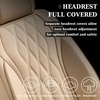 image:imageCoverado Front Seat Covers Car Seat Protector Waterproof Nappa Leather Cushion Fit for Most Sedans SUV Pickup TruckBlackampCoffeeBeigeD