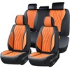 image:imageCoverado Front Seat Covers Car Seat Protector Waterproof Nappa Leather Cushion Fit for Most Sedans SUV Pickup TruckBlackampCoffeeBlackAmber