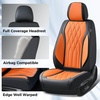 image:imageCoverado Front Seat Covers Car Seat Protector Waterproof Nappa Leather Cushion Fit for Most Sedans SUV Pickup TruckBlackampCoffeeBlackAmber