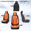 image:imageCoverado Front Seat Covers Car Seat Protector Waterproof Nappa Leather Cushion Fit for Most Sedans SUV Pickup TruckBlackampCoffeeBlackAmber