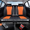 image:imageCoverado Front Seat Covers Car Seat Protector Waterproof Nappa Leather Cushion Fit for Most Sedans SUV Pickup TruckBlackampCoffeeBlackAmber
