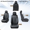 image:imageCoverado Front Seat Covers Car Seat Protector Waterproof Nappa Leather Cushion Fit for Most Sedans SUV Pickup TruckBlackampCoffeeBlackD