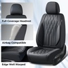 image:imageCoverado Front Seat Covers Car Seat Protector Waterproof Nappa Leather Cushion Fit for Most Sedans SUV Pickup TruckBlackampCoffeeBlackD