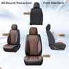 image:imageCoverado Front Seat Covers Car Seat Protector Waterproof Nappa Leather Cushion Fit for Most Sedans SUV Pickup TruckBlackampCoffeeBlackcoffee