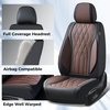image:imageCoverado Front Seat Covers Car Seat Protector Waterproof Nappa Leather Cushion Fit for Most Sedans SUV Pickup TruckBlackampCoffeeBlackcoffee