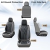 image:imageCoverado Front Seat Covers Car Seat Protector Waterproof Nappa Leather Cushion Fit for Most Sedans SUV Pickup TruckBlackampCoffeeGrayBlack
