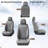 image:imageCoverado Front Seat Covers Car Seat Protector Waterproof Nappa Leather Cushion Fit for Most Sedans SUV Pickup TruckBlackampCoffeeGrayD