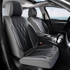 image:imageCoverado Front Seat Covers Car Seat Protector Waterproof Nappa Leather Cushion Fit for Most Sedans SUV Pickup TruckBlackampCoffeeGrayBlack