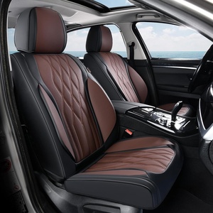 image:imageCoverado Front Seat Covers Car Seat Protector Waterproof Nappa Leather Cushion Fit for Most Sedans SUV Pickup TruckBlackampCoffeeBlackcoffee