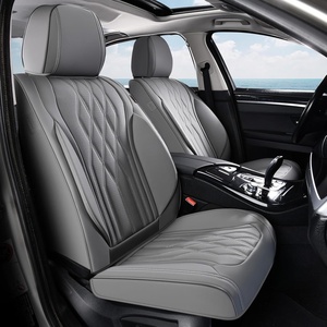 image:imageCoverado Front Seat Covers Car Seat Protector Waterproof Nappa Leather Cushion Fit for Most Sedans SUV Pickup TruckBlackampCoffeeGrayD