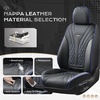 image:imageCoverado Car Seat Covers Full Set Automotive Front and Rear Seat Covers with Backrest Nappa Leather Car Seat Protectors Waterproof Universal for Most VehiclesBlackBlue