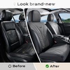 image:imageCoverado Car Seat Covers Full Set Automotive Front and Rear Seat Covers with Backrest Nappa Leather Car Seat Protectors Waterproof Universal for Most VehiclesBlackGray