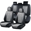 image:imageCoverado Car Seat Covers Full Set Automotive Front and Rear Seat Covers with Backrest Nappa Leather Car Seat Protectors Waterproof Universal for Most VehiclesBlackGray