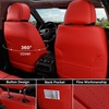 image:imageCoverado Car Seat Covers Full Set Automotive Front and Rear Seat Covers with Backrest Nappa Leather Car Seat Protectors Waterproof Universal for Most VehiclesRed