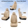 image:imageCoverado Car Seat Covers Full Set Automotive Front and Rear Seat Covers with Backrest Nappa Leather Car Seat Protectors Waterproof Universal for Most VehiclesBeige
