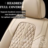 image:imageCoverado Car Seat Covers Full Set Automotive Front and Rear Seat Covers with Backrest Nappa Leather Car Seat Protectors Waterproof Universal for Most VehiclesBeige1