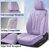 image:imageCoverado Car Seat Covers Full Set Automotive Front and Rear Seat Covers with Backrest Nappa Leather Car Seat Protectors Waterproof Universal for Most VehiclesPurple