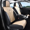 image:imageCoverado Car Seat Covers Full Set Automotive Front and Rear Seat Covers with Backrest Nappa Leather Car Seat Protectors Waterproof Universal for Most VehiclesBlackBeige