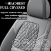 image:imageCoverado Car Seat Covers Full Set Automotive Front and Rear Seat Covers with Backrest Nappa Leather Car Seat Protectors Waterproof Universal for Most VehiclesGray1