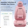 image:imageCoverado Car Seat Covers Full Set Automotive Front and Rear Seat Covers with Backrest Nappa Leather Car Seat Protectors Waterproof Universal for Most VehiclesPink1