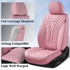image:imageCoverado Car Seat Covers Full Set Automotive Front and Rear Seat Covers with Backrest Nappa Leather Car Seat Protectors Waterproof Universal for Most VehiclesPink