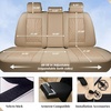 image:imageCoverado Car Seat Covers Full Set Automotive Front and Rear Seat Covers with Backrest Nappa Leather Car Seat Protectors Waterproof Universal for Most VehiclesBeige