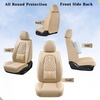 image:imageCoverado Car Seat Covers Full Set Automotive Front and Rear Seat Covers with Backrest Nappa Leather Car Seat Protectors Waterproof Universal for Most VehiclesBeige1