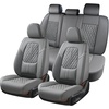 image:imageCoverado Car Seat Covers Full Set Automotive Front and Rear Seat Covers with Backrest Nappa Leather Car Seat Protectors Waterproof Universal for Most VehiclesGray1