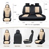 image:imageCoverado Car Seat Covers Full Set Automotive Front and Rear Seat Covers with Backrest Nappa Leather Car Seat Protectors Waterproof Universal for Most VehiclesBlackBeige