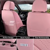 image:imageCoverado Car Seat Covers Full Set Automotive Front and Rear Seat Covers with Backrest Nappa Leather Car Seat Protectors Waterproof Universal for Most VehiclesPink