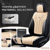 image:imageCoverado Car Seat Covers Full Set Automotive Front and Rear Seat Covers with Backrest Nappa Leather Car Seat Protectors Waterproof Universal for Most VehiclesBlackBeige