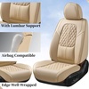 image:imageCoverado Car Seat Covers Full Set Automotive Front and Rear Seat Covers with Backrest Nappa Leather Car Seat Protectors Waterproof Universal for Most VehiclesBeige1